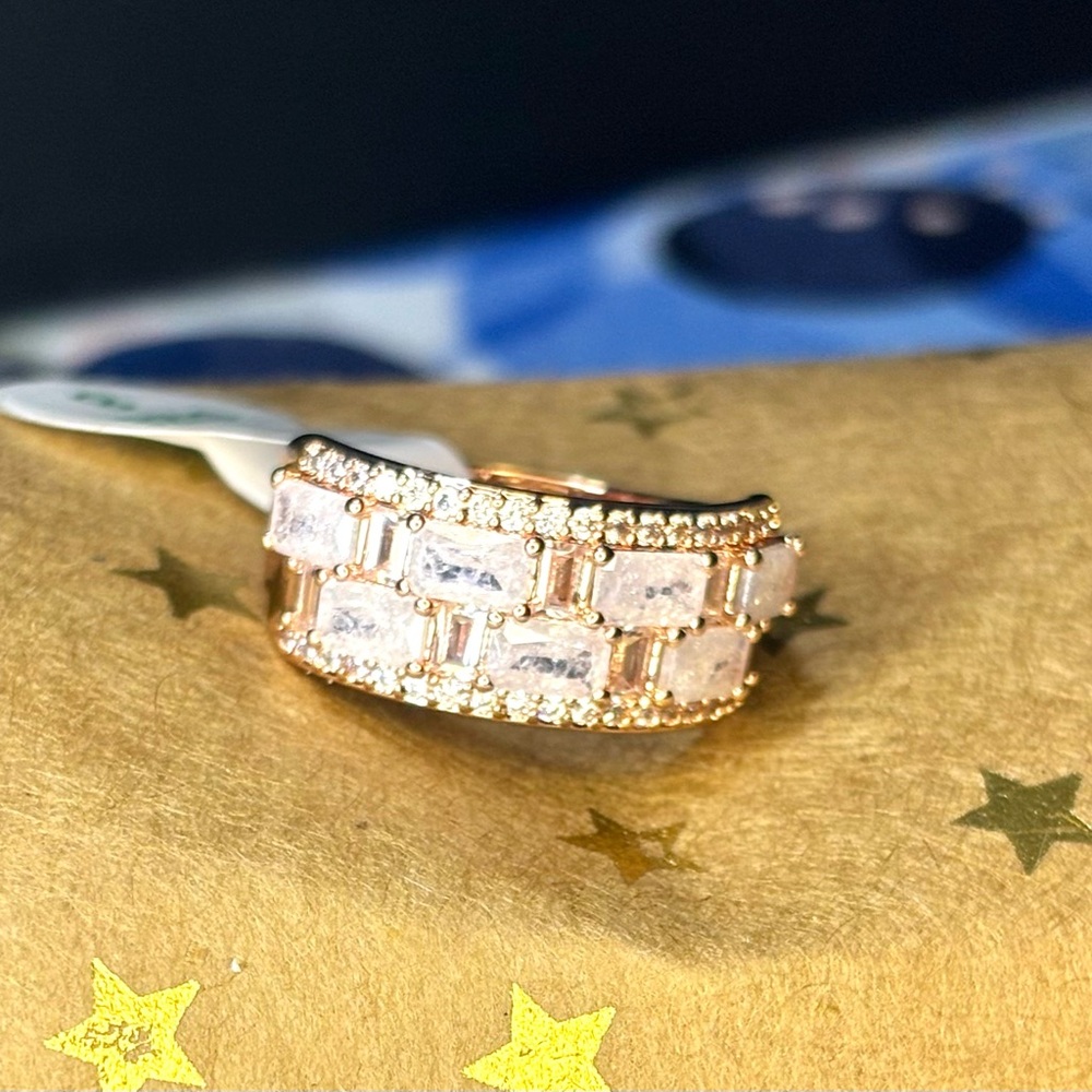 Elegant Rose Gold and White Stone Ring by Bomb Party. April 2025